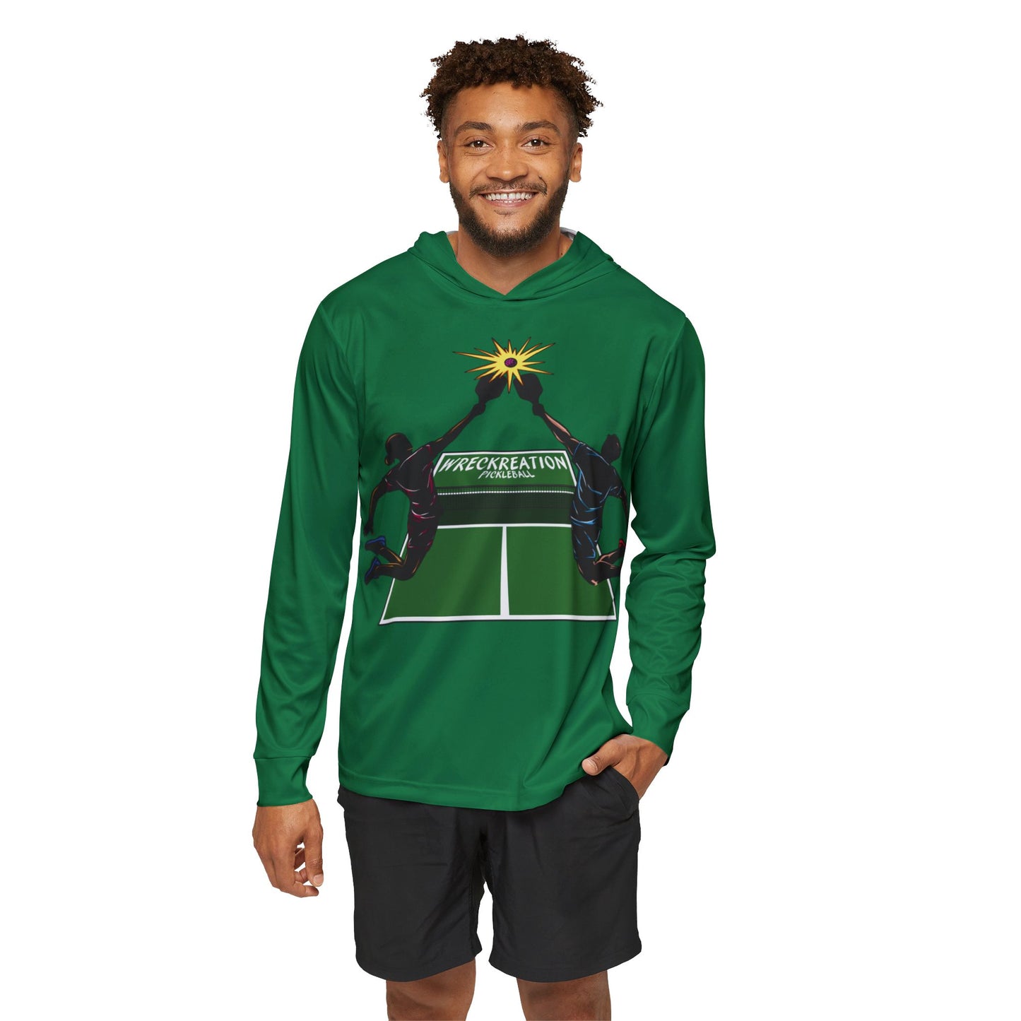 Wreckreation Pickleball Men's Sports Performance Hoodie (AOP)