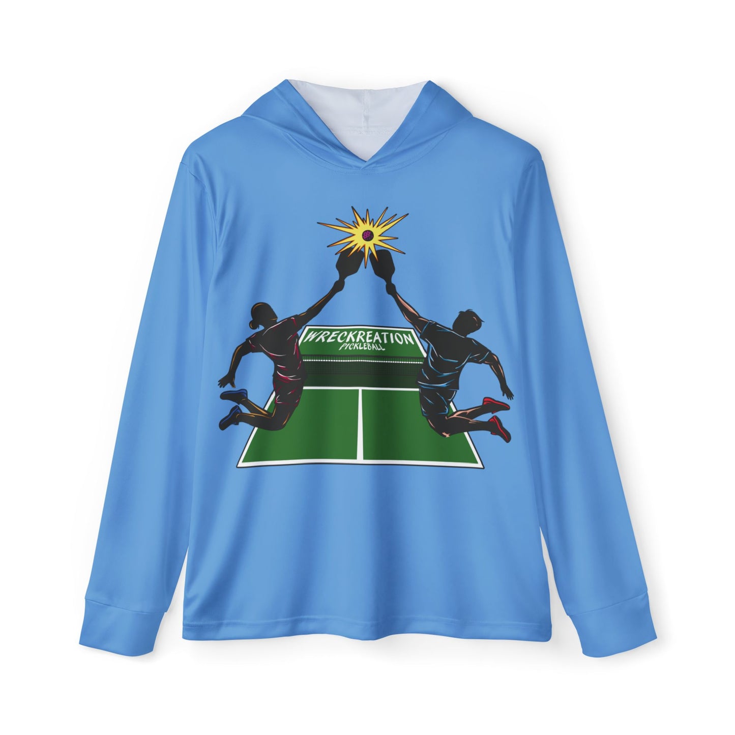 Wreckreation Pickleball Men's Sports Performance Hoodie (BLUE)